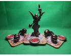 Alien Queen and Skulls Tripple Candle incense holders