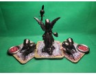 Alien Queen and Skulls Tripple Candle incense holders