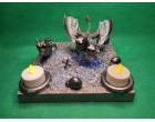 Alien Devil dragon with 2 heads and Skulls candle holder