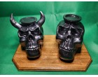 The Devil Twins Skull Heads Candle Holders