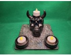 Devil Skull Triple Candle Holder