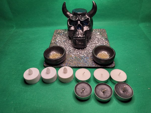 Devil Skull Triple Candle Holder