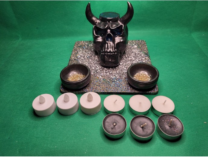 Devil Skull Triple Candle Holder