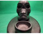 Big Black Alien Skull Candle Holder Display