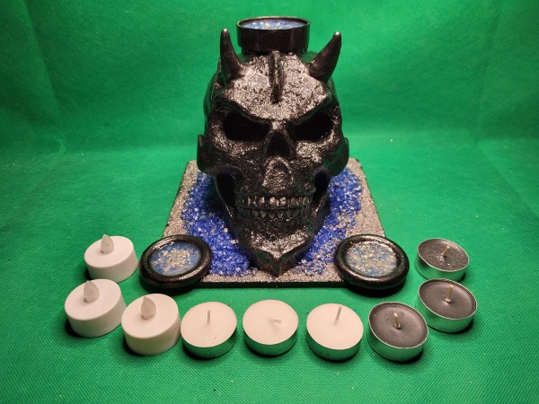 Big Alien Devil Skull Candle Holder Display