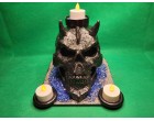 Big Alien Devil Skull Candle Holder Display