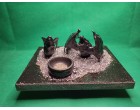 Dragons Rising from Meta Dust Candle Holder