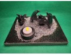 Dragons Rising from Meta Dust Candle Holder