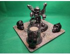 Alien Dragon Skull with Heads Single Candle Holder