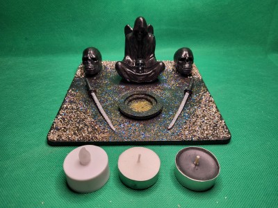 Grim Reaper 2 Swords and 2 Skulls Candle Holder