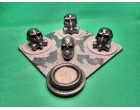 4 Alien Skulls 3 with Gas Masks Single Candle Holder