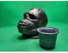 Black Alien Skull Head Insence Stick Hoilder with Cup