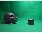 Metal Sparkle Alien Skull Head Insence Stick Hoilder with Cup