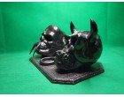 Twin Devil Skulls With Candle Holder