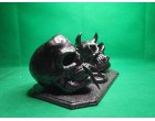 Twin Devil Skulls With Candle Holder