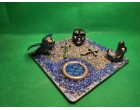 Skull dragon with mini reaper and alien skull Single Candle Holder