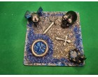 Skull dragon with mini reaper and alien skull Single Candle Holder