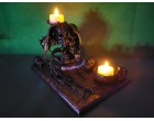 Skulls And A Dragon Candle Holder