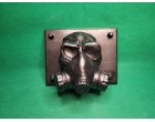 Wall Mount Skull With Gas Mask With Bolts