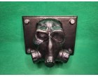 Wall Mount Black Skull With Gas Mask